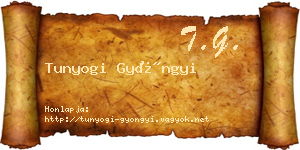 Tunyogi Gyöngyi névjegykártya