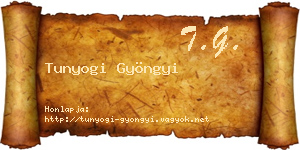 Tunyogi Gyöngyi névjegykártya